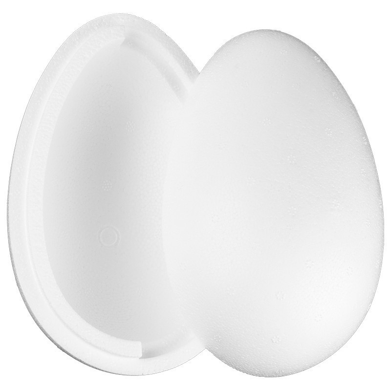 Jajko styropianowe, 2 części, wysokość 16 cm, Ø 11 cm