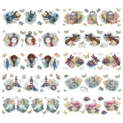 Naklejki transparentne Nostalgia 10 arkuszy, 10 x30 cm