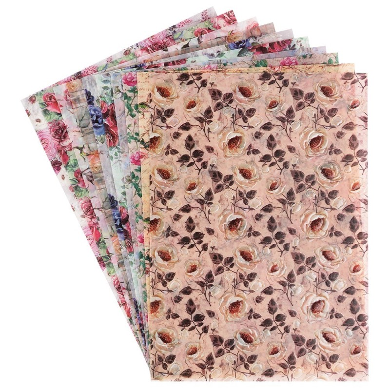 Papier transparentny deluxe A4, róże, 10 szt