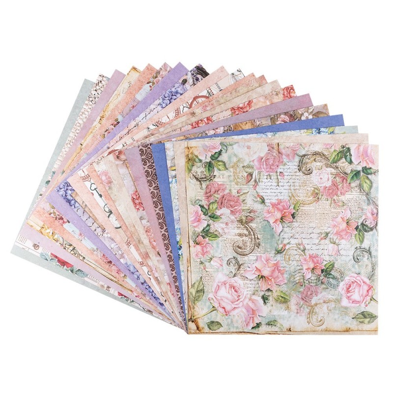 Zestaw papierów Vintage 1, 20 kartek, 25x25 cm