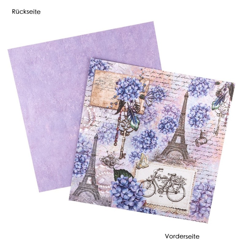 Zestaw papierów Vintage 1, 20 kartek, 25x25 cm