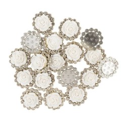 Kamienie dekoracyjne - róża w ornamencie 17 szt