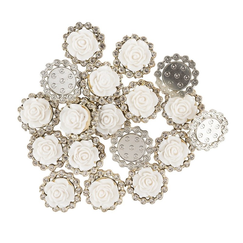 Kamienie dekoracyjne - róża w ornamencie 17 szt