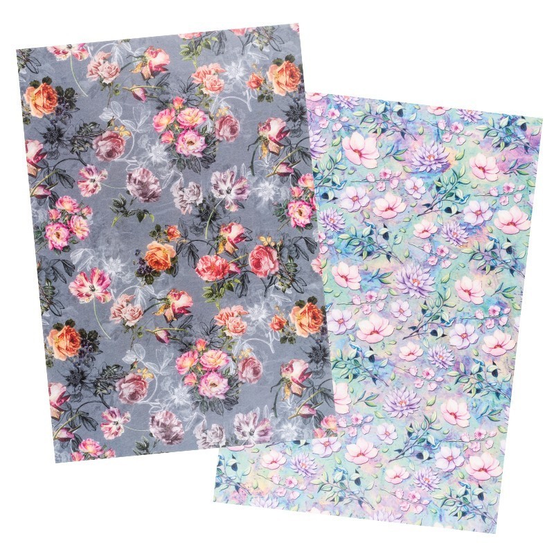 Papier ryżowy A4 kwiatowy 2 szt