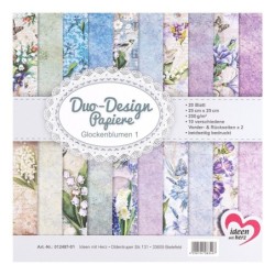 Zestaw papierów kwiaty i motyle 20 kartek, 25x25cm