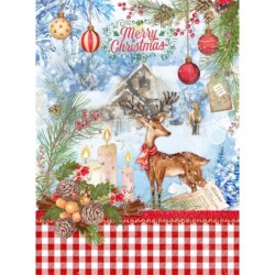 Papier ryżowy świąteczny Cadence, sarenka A3