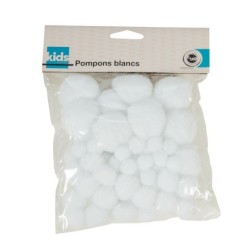 Pompony dekoracyjne białe 72szt