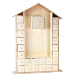 Kalendarz Adwentowy Drewniany Domek DIY 66,5x47 cm