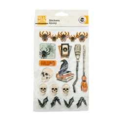 Naklejki z żywicy Halloween 15szt na arkuszu