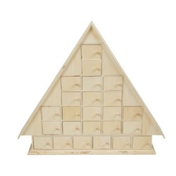 Kalendarz adwentowy drewniany domek 42,5x48x8cm