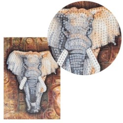 Diamond painting, kartka okolicznościowa, Słoń 11,5 x 16,5 cm