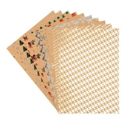 Papier dekoracyjny świąteczny A4, 10 kartek, 250g/m