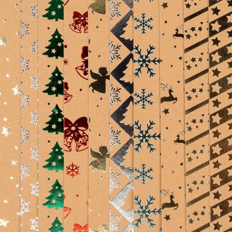 Papier dekoracyjny świąteczny A4, 10 kartek, 250g/m