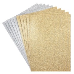 Pianka dekoracyjna, brokatowa 10 arkuszy złoto i srebro