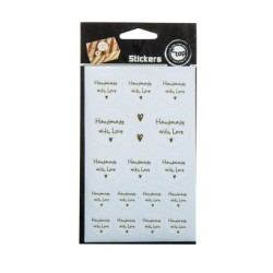 Naklejki Handmade with love 72szt, rozm. 2-2,5 cm