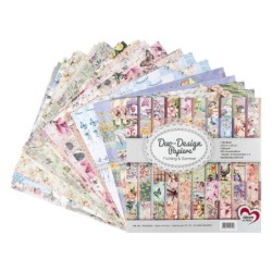 Papier do scrapbookingu, 100 kartek, wiosenno-letnie wzory.