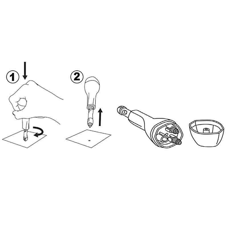Dziurkacz punktowy Ø 2 mm/3 mm/4 mm