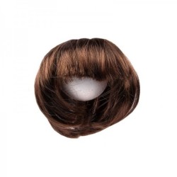 Włosy do lalek, aniołków, ciemny brąz, Ø4-6cm