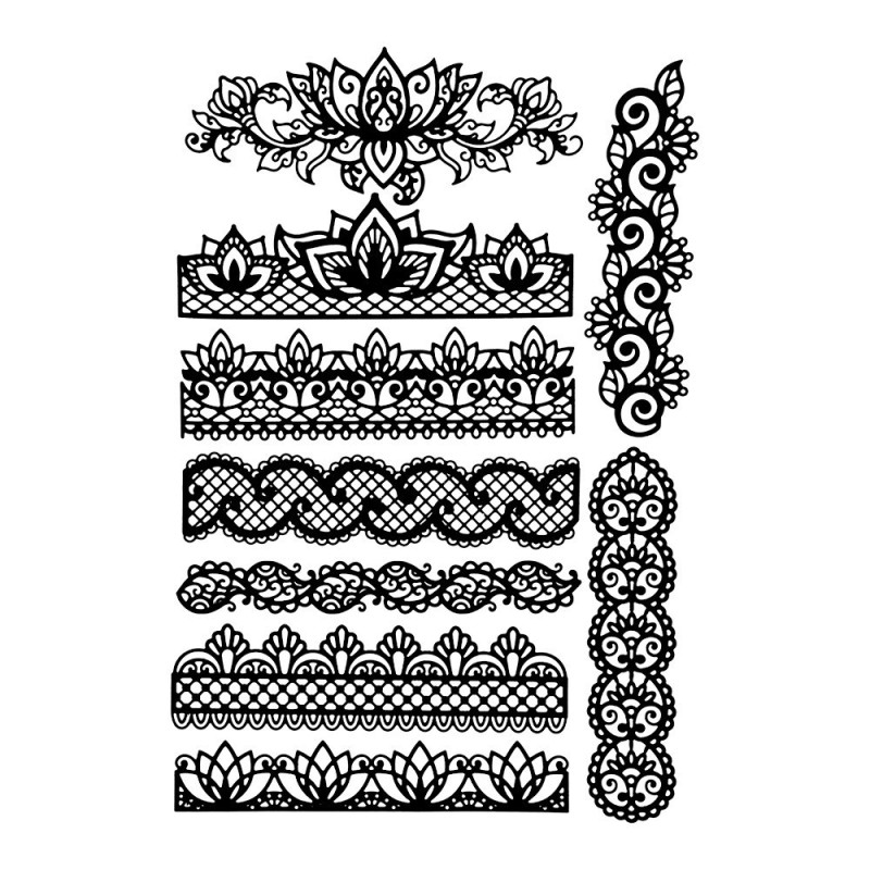 Wykrojnik do papieru, Ornamenty i Kwiat Lotosu, 9szt