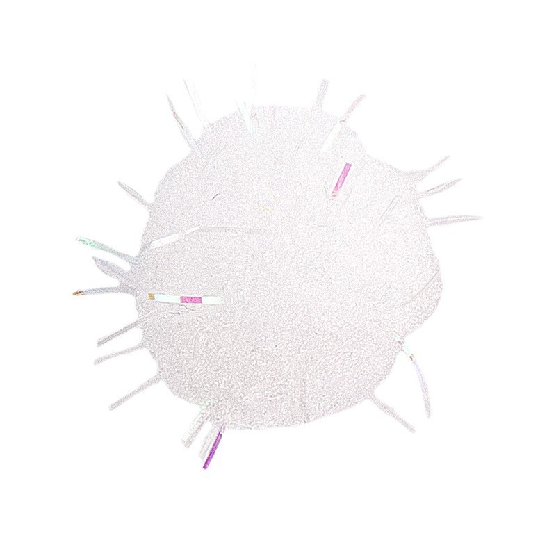 Pompony dekoracyjne, białe z lametą, 150szt., 1,5cm