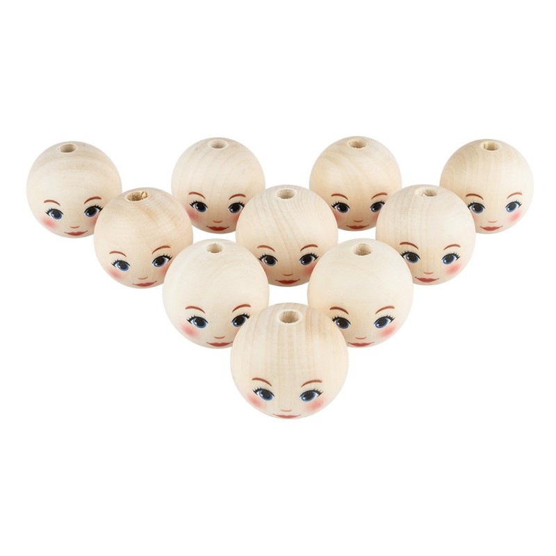 Kule drewniane, buzie, rozm. 4cm, 10szt