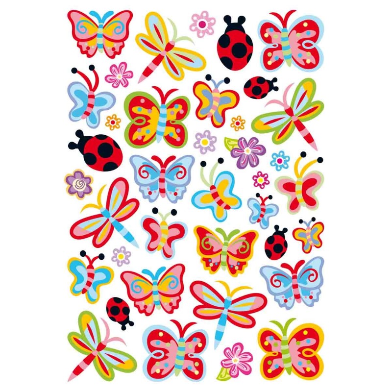 Naklejki owady, papierowe, 76 szt