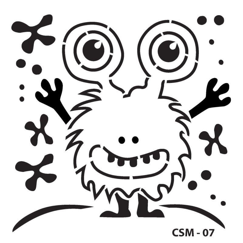 Szablon do malowania dla dzieci, Potworek 07, rozm. 15x15 cm