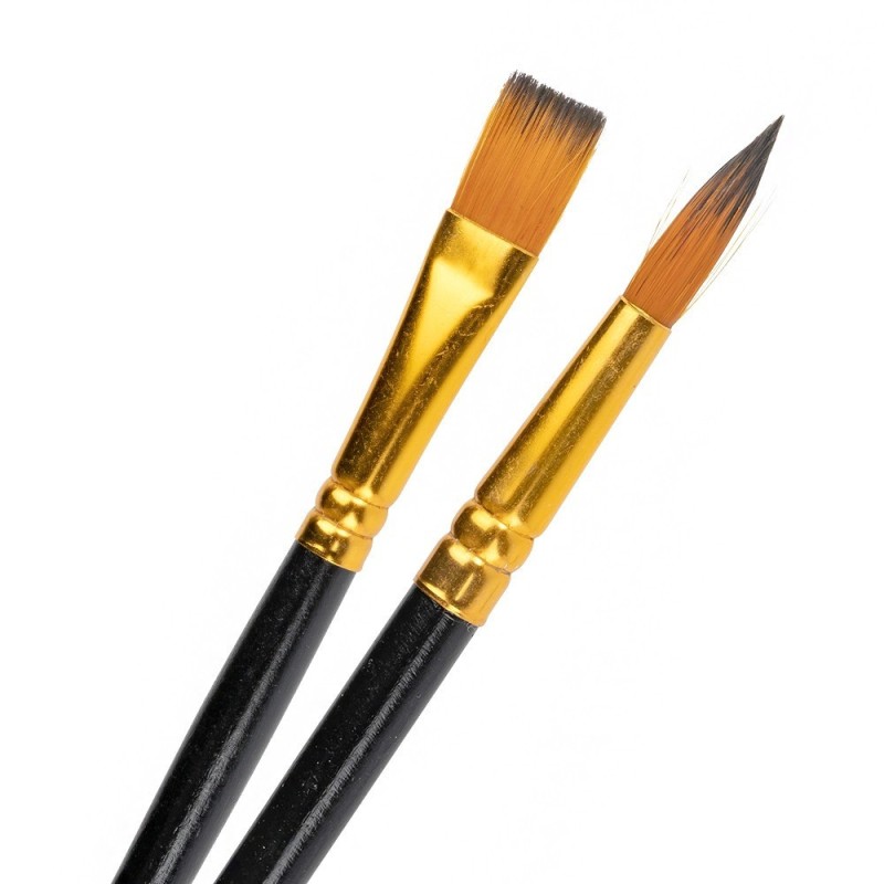 Pędzle artystyczne, włosie nylonowe, 12 sztuk