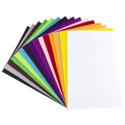 Filc dekoracyjny, kolorowy, 15 arkuszy, A4, grubość 2mm