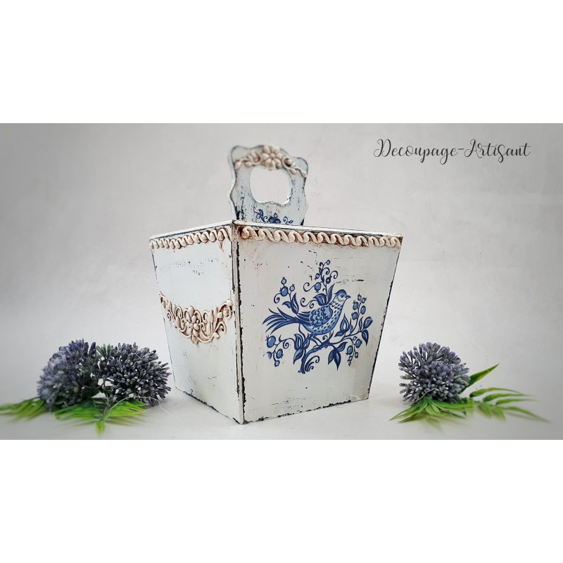 Papier ryżowy Cadence, Niebieski ptak w kwiatach 30x30 cm