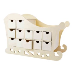 Kalendarz Adwentowy Sanie z Drewna do Dekoracji