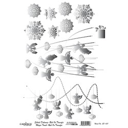 Transfer Rub-on Cadence 30x42 cm – Święta, efekt metaliczny