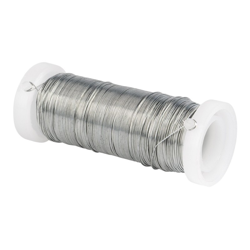 Drut metalowy o długości 50 m, Ø 0,3 mm, srebrny,