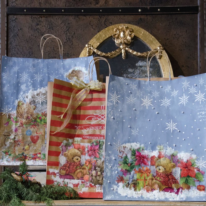 Papier ryżowy świąteczny Cadence, rozm. 30x42 cm, Misie