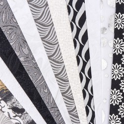 Papier ozdobny India, rozm. A4, srebrny/biały/czarny, 20 arkuszy