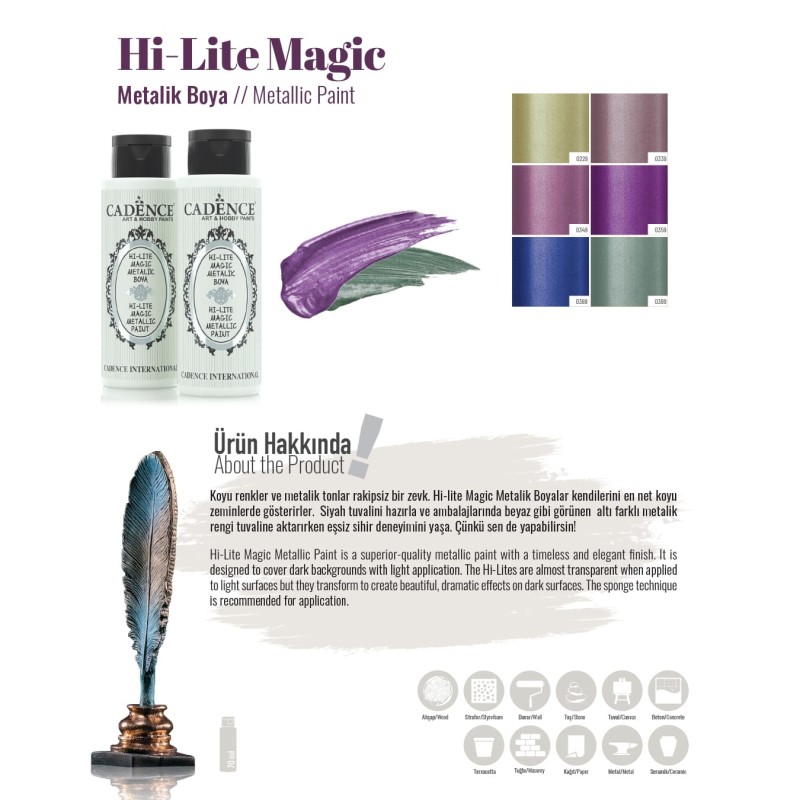 Farba HI-LITE zmieniajaca kolor 70ml - złoty