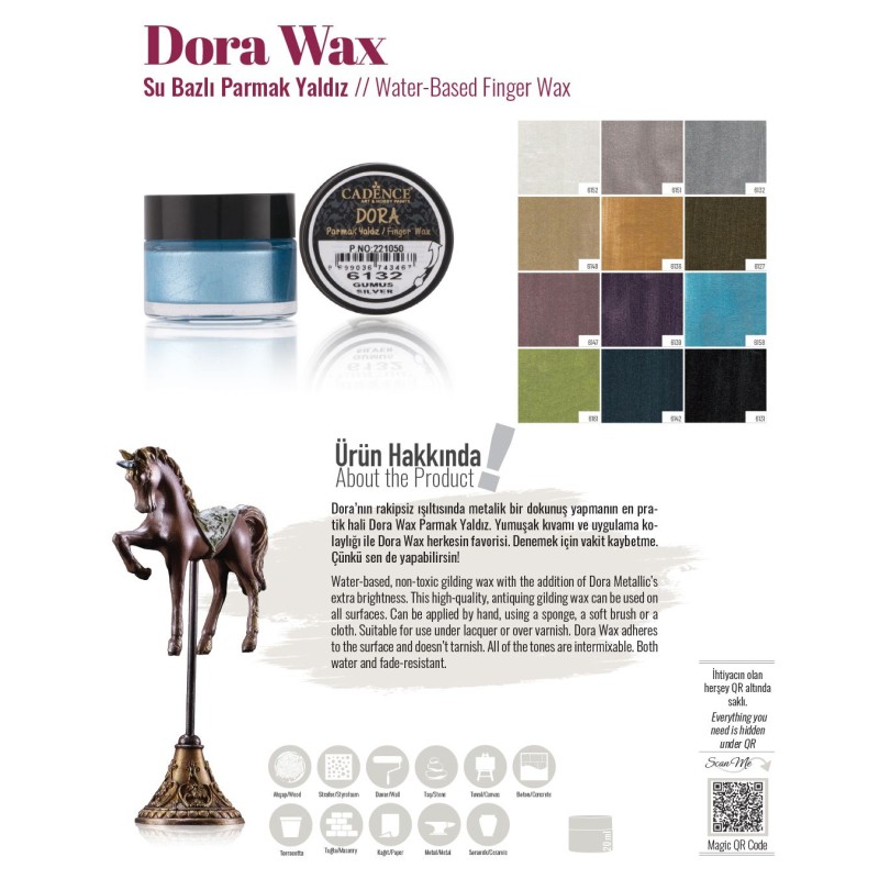 Wosk DORA (finger wax) 20ml - zielone jabłuszko