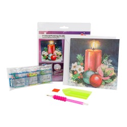 haft diamentowy, kartka świąteczna