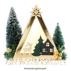 Trójkątny stojak do dekoracji, złoty, 33,5 cm