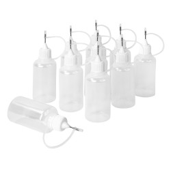 10 pustych butelek z metalowymi dyszami