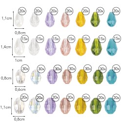 koraliki owalne, łza