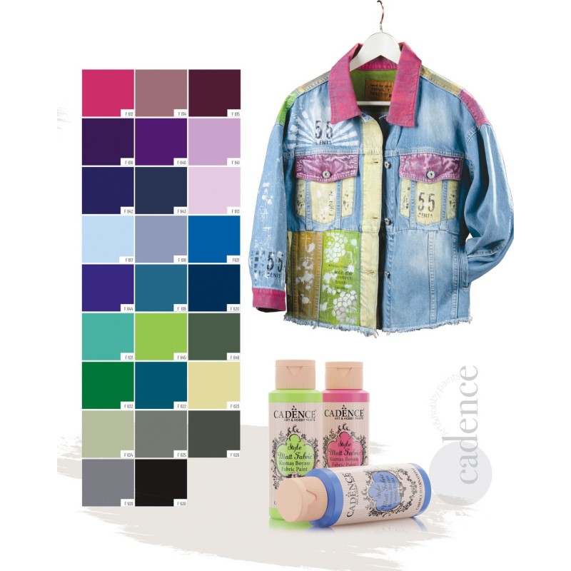 Farba matowa do tkanin Cadence 59 ml, jasny morski