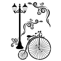 szablon latarnia i rower,