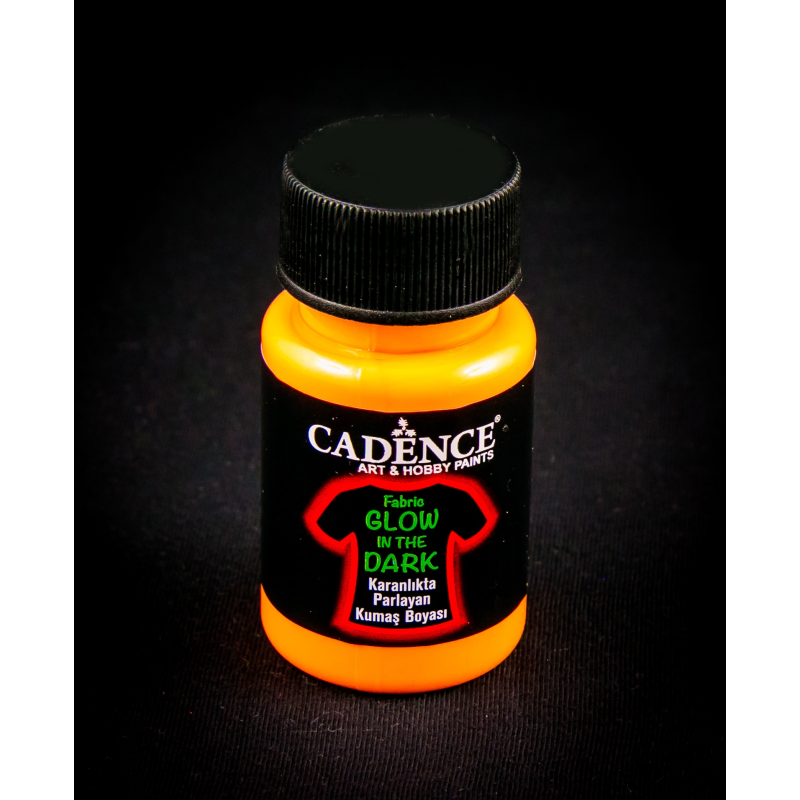 Farba świecąca w ciemności do tkanin, 50ml, pomarańcz
