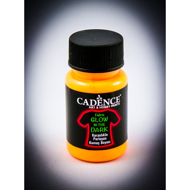 Farba świecąca w ciemności do tkanin, 50ml, pomarańcz