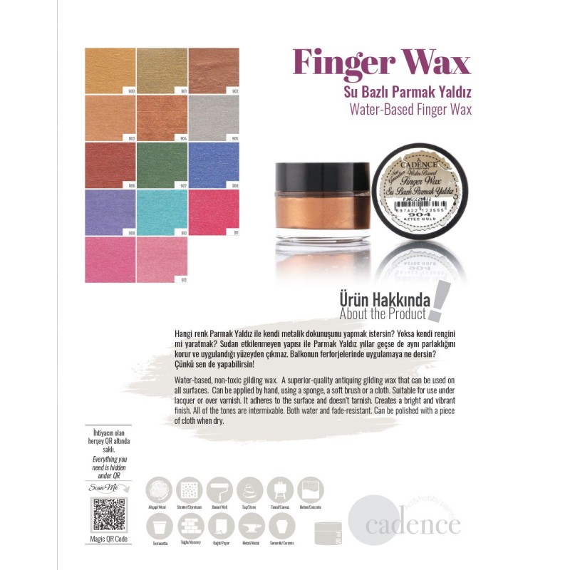 Wosk postarzający,  Finger Wax,  20 ml czerwony