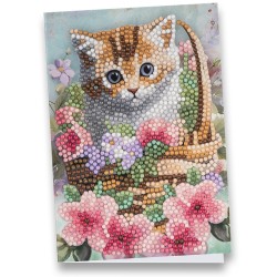 diamond painting, kartka z kotkiem