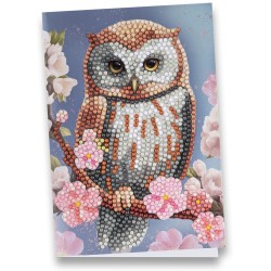 kartka z haftem diamentowym, Sowa