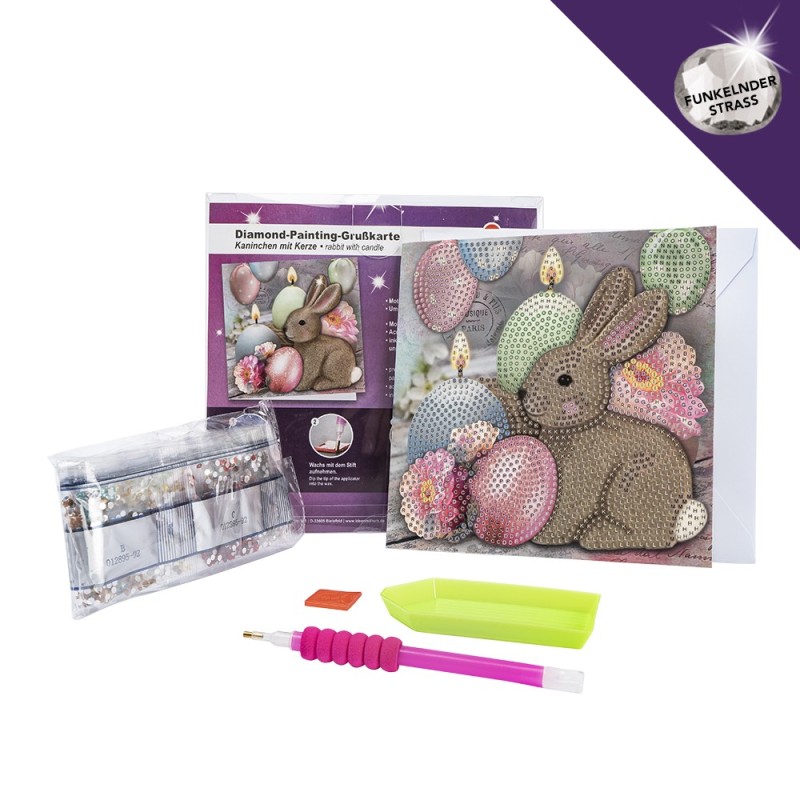 Diamond painting kartka z zajączkim