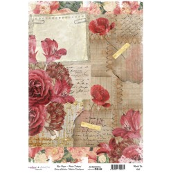 papier ryżowy, vintage flowers,